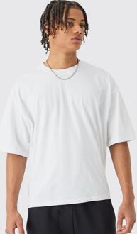 Oversized Boxy Basic T-Shirt, White - L