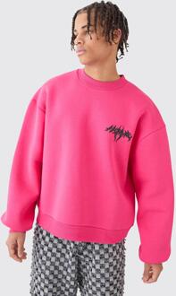 Oversized Boxy Homme Trui, Pink - L