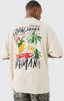 Oversized Copacabana Printed T-Shirt, Sand - M