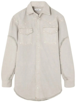 Oversized Denim Overhemd met Western Details Re/Done , Gray , Heren - M,S