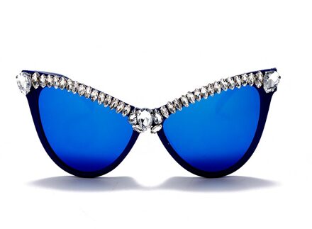 Oversized Diamant Zonnebril Vrouwen Rhinestone Cat Eye Zonnebril Mannen Luxe Brillen Retro Bril Vintage UV400 2