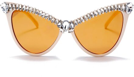Oversized Diamant Zonnebril Vrouwen Rhinestone Cat Eye Zonnebril Mannen Luxe Brillen Retro Bril Vintage UV400 5