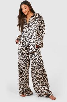 Oversized Dierenprint Pyjama Set, Brown - 40