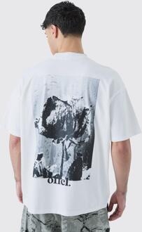 Oversized Dik Rozen T-Shirt Met Print, White - L