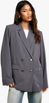 Oversized Dubbelgeknoopte Blazer Op Maat, Charcoal - 42