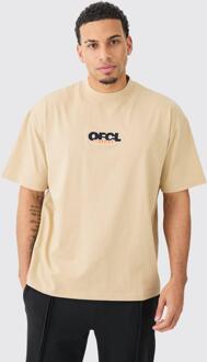 Oversized Extended Neck Ofcl T-Shirt, Sand