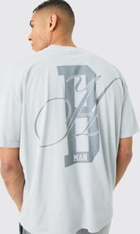 Oversized Gebleekt Boxy Bh Man T-Shirt, Light Grey - XS