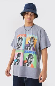 Oversized Gelicenseerd Ice Cube Wash T-Shirt, Blue - L