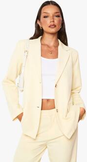 Oversized Getailleerde Blazer, Lemon - 40