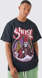 Oversized Ghost Band License T-Shirt, Black
