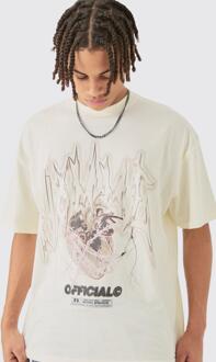 Oversized Gothic Homme T-Shirt, Ecru - XS