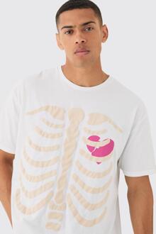 Oversized Heart Breaker T-Shirt, White - M