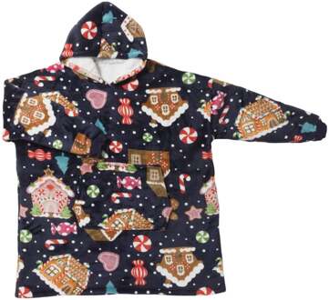 Oversized hoodie gingerbread - multikleur - one size