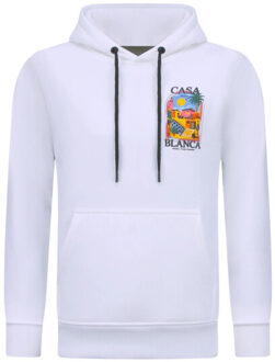 Oversized hoodie met capuchon casa blanca - maat L Wit