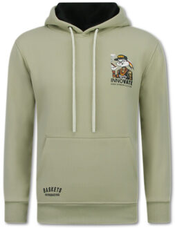 Oversized hoodie met capuchon gangster chicago Bruin - XL