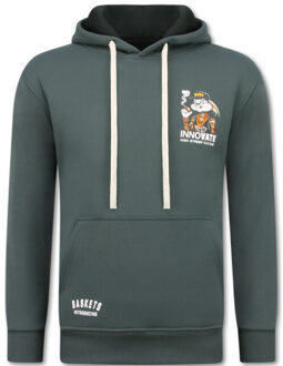 Oversized hoodie met capuchon gangster chicago Grijs - XL