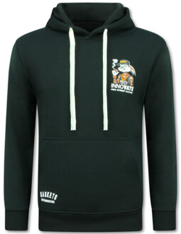 Oversized hoodie met capuchon gangster chicago Zwart