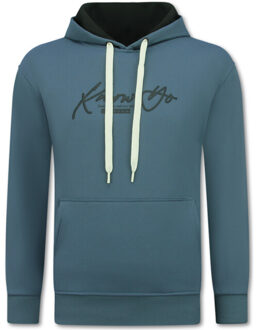 Oversized hoodie met capuchon gangster - maat M Blauw
