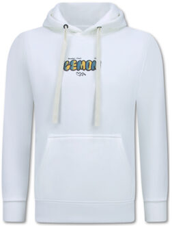 Oversized hoodie met capuchon lemon rock Wit - XXL