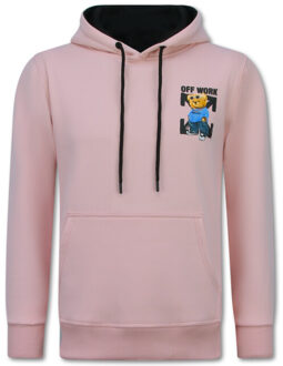 Oversized hoodie met capuchon off work - maat XXL Roze