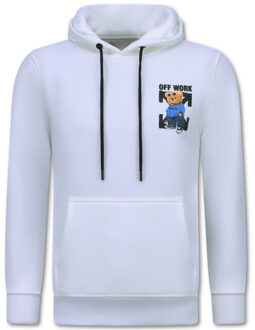 Oversized hoodie met capuchon off work Wit - L