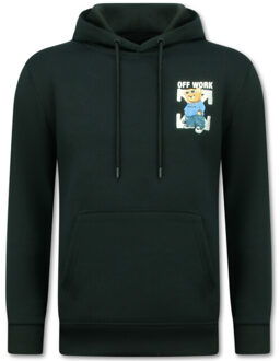 Oversized hoodie met capuchon off work Zwart - XL