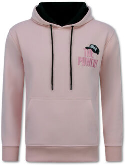 Oversized hoodie met capuchon the power - maat L Roze