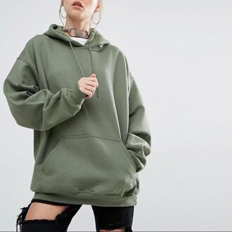 Oversized Hoodies Vrouwen Capuchon Katoenen Dikker Warme Losse Hoodie Vrouwen Sweatshirts Lady Plus Size Streetwear groen / Xl