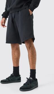 Oversized Jersey Shorts, Black - XS