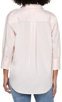 Oversized klassieke button-down lichte pioenroos Roze - M