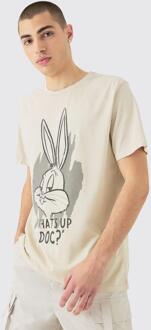 Oversized Looney Tunes Bugs Bunny License T-Shirt, Sand - XS