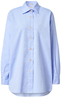 Oversized Overhemd met Klassieke Kraag Massimo Alba , Blue , Dames - M,S,Xs,2Xs