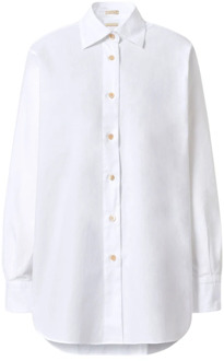Oversized Overhemd met Klassieke Kraag Massimo Alba , White , Dames - L,M,S,Xs