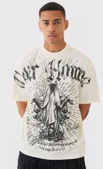 Oversized Pour Homme T-Shirt Met Print, Ecru - XS
