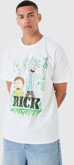 Oversized Rick And Morty License T-Shirt, White - XS