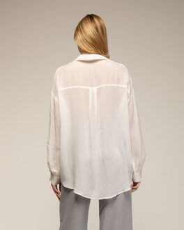 Oversized semi-transparant shirt Wit - M