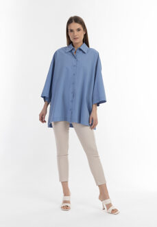 Oversized Shirt teylon Blauw - L