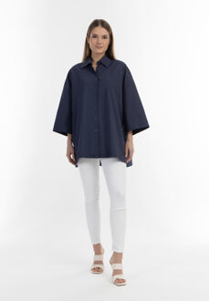 Oversized Shirt teylon Marineblauw - L
