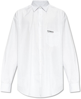 Oversized shirt Vetements , White , Heren - L,M,S,Xs