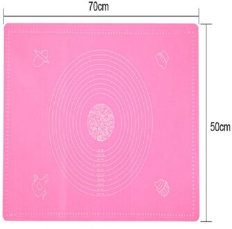 Oversized Siliconen Non-stick Kneden Deeg Maken Gebak Antislip Mat Met Schaal Siliconen Snijplank Keuken Tool roze-L