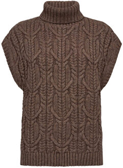 Oversized spencer met col Row  bruin - XS,S,M,