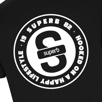 Oversized SPRBCO-001 Heren-T-shirt met korte mouwen en ronde kraag Zwart