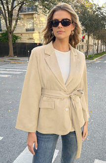 Oversized Suede Blazer Beige