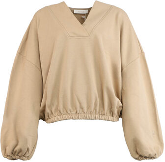 Oversized sweater met V-hals Tranquil  beige - XS,S,M,