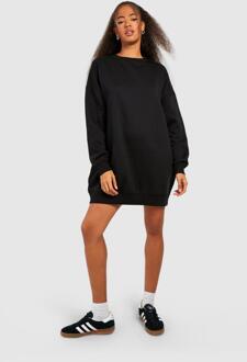 Oversized Sweatshirt Jurk, Black - 44