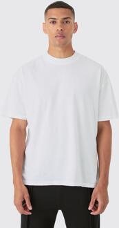 Oversized T-Shirt Met Brede Nek, White - L