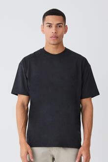 Oversized T-Shirt Met Crewneck, Black - XS
