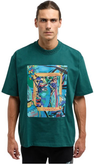 Oversized T-shirt met korte mouwen Carlo Colucci , Green , Heren - 2Xl,Xl,M