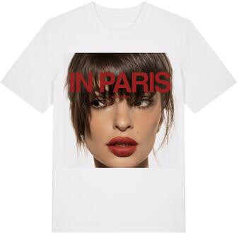 Oversized T-shirt met print Emily  wit - XS,S,M,