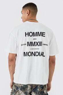 Oversized T-Shirt Met Tekst, White - L